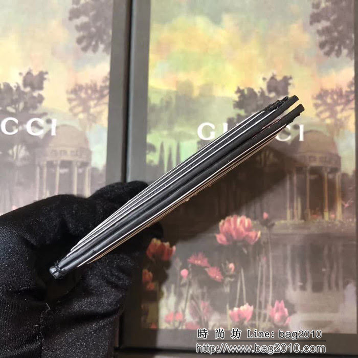 GUCCI古馳 頂級原單 早秋新品 雙色牛皮 女士卡片夾  524305 黑配粉 WTG2065
